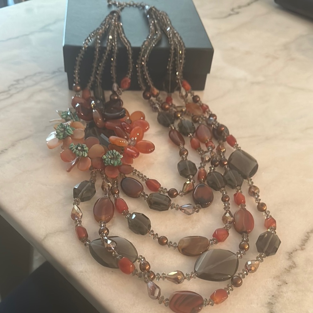 Elegant Multi-Strand Beaded Showstopper Necklace